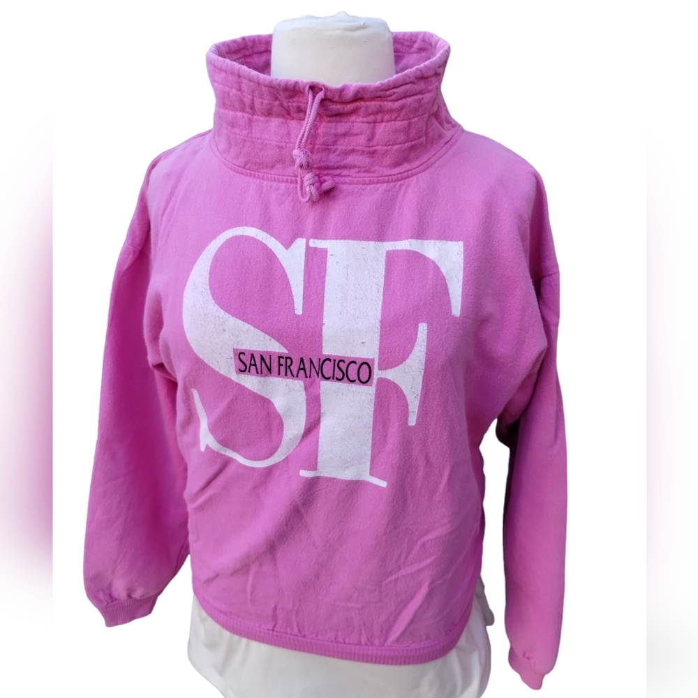 WEK Enterprises Vintage Drawstring High Neck Cotton Pullover